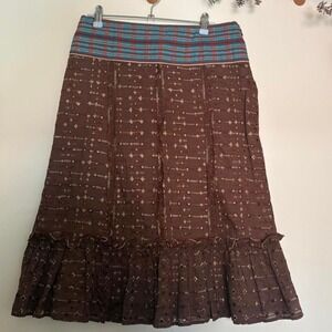 Embroidered boho cottage core Midi Skirt (6)